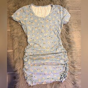 Blue dress with flowers summer dress